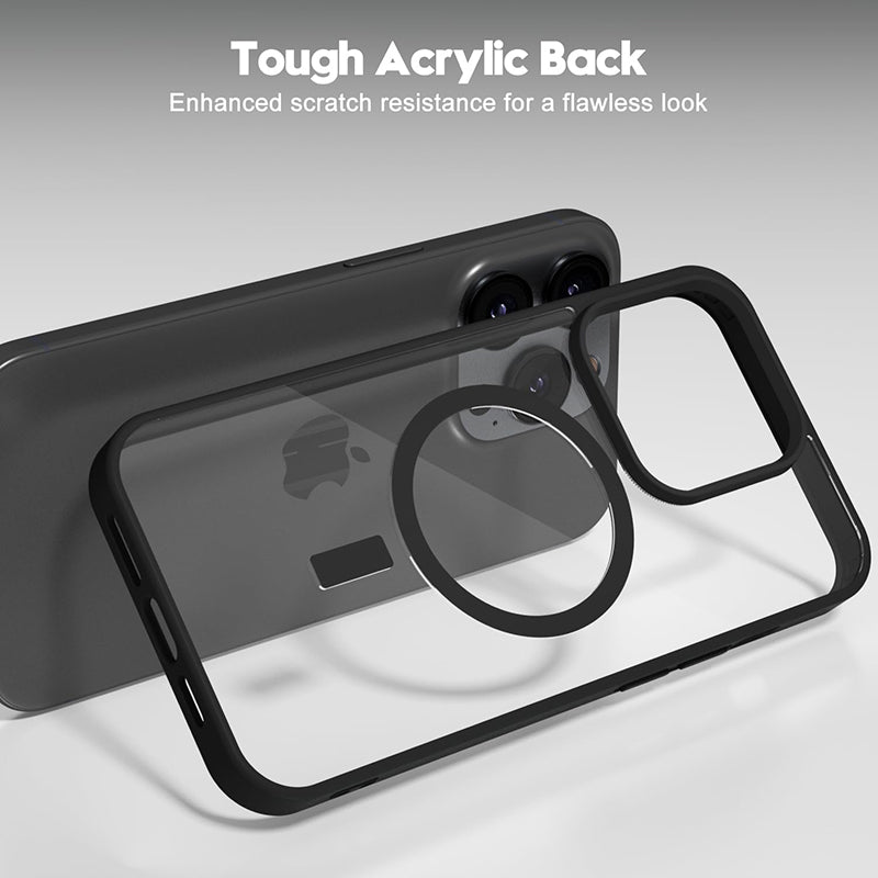 Black Coque Magnétique Transparente Antichoc Pour iPhone