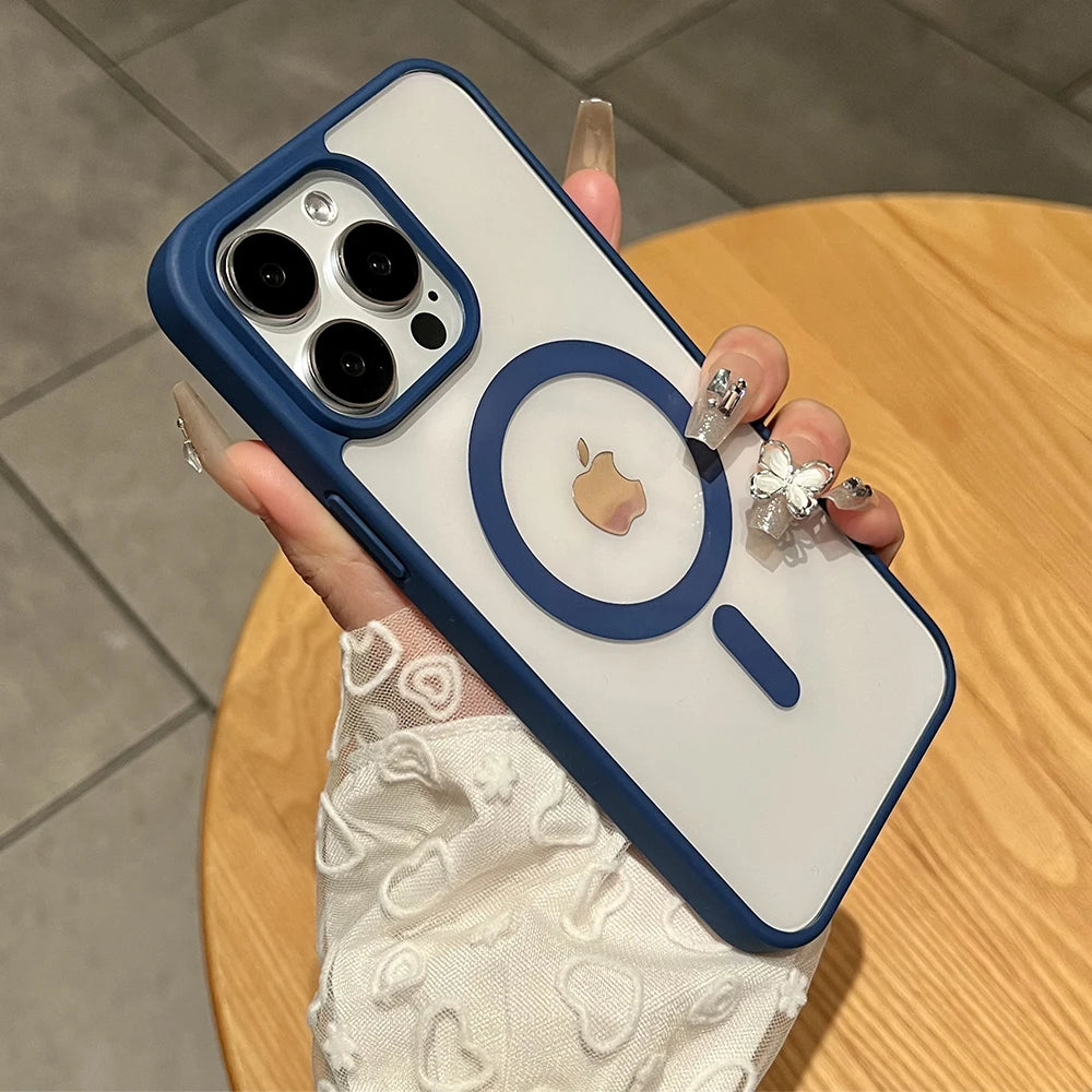 Navy Blue Coque Magnétique Antichoc Pour Iphone