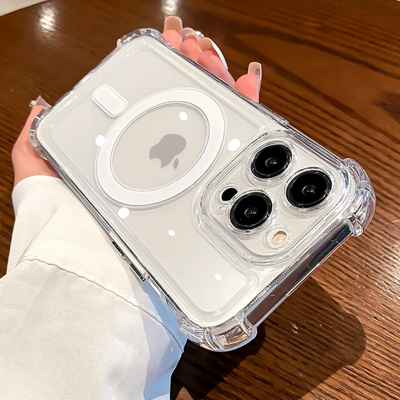 Transparent Coque Transparente Magnétique Avec Coins Renforcés Pour iPhone