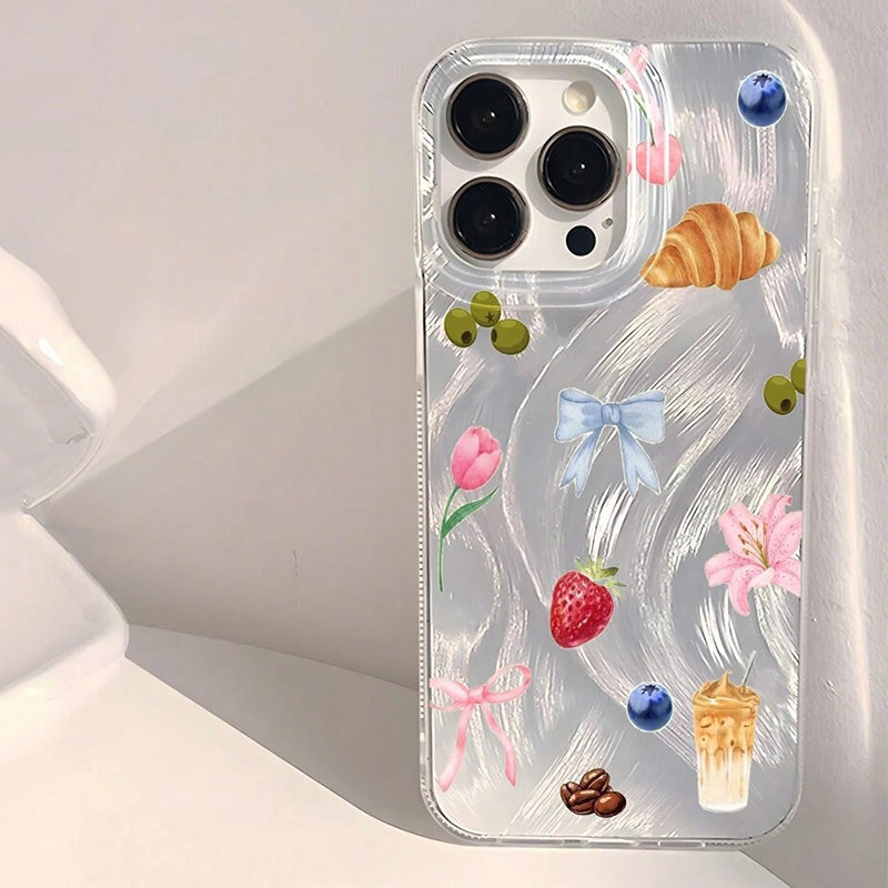 1 Coque Motifs de Fleurs Pour iPhone
