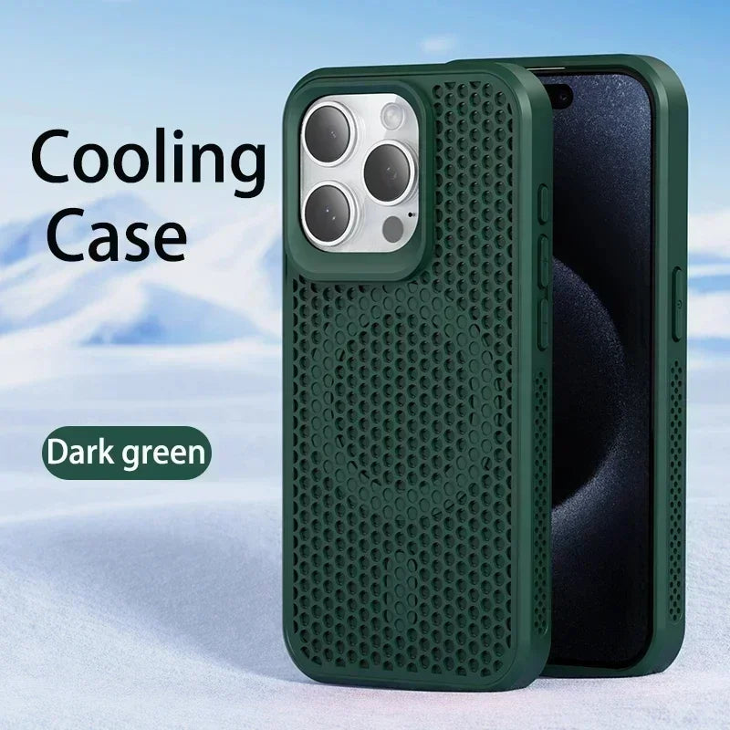 Dark Green Coque Magnétique Antichoc À Ventilation Optimisée Pour iPhone