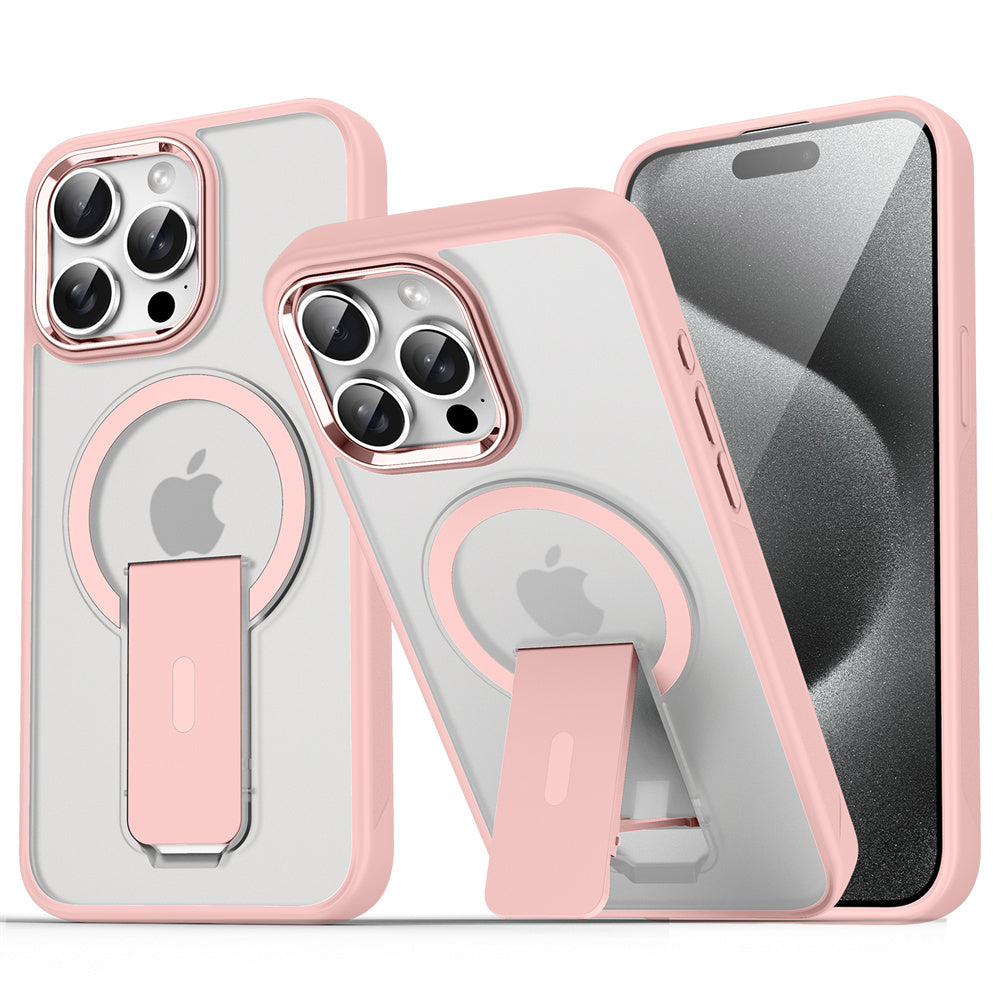 Pink Coque Magnétique Avec Support Pliable Pour iPhone