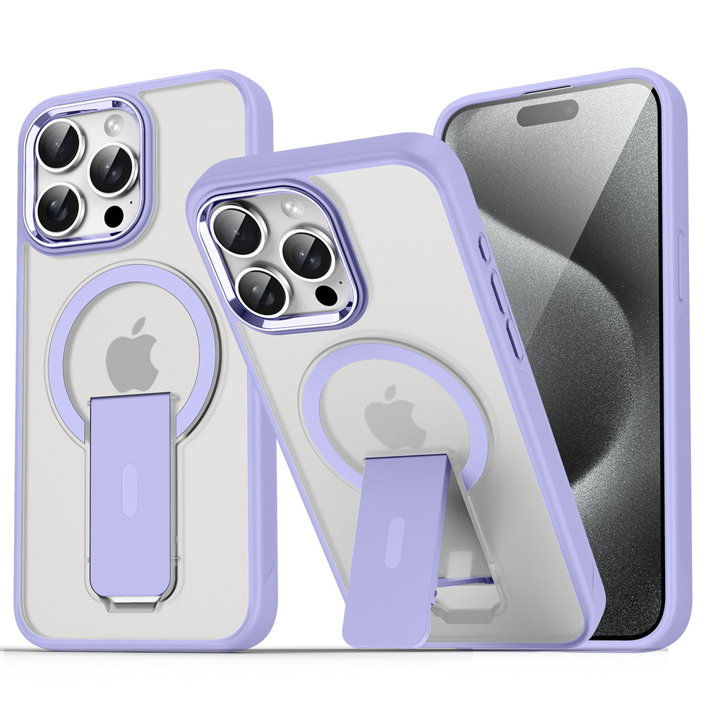 Purple Coque Magnétique Avec Support Pliable Pour iPhone