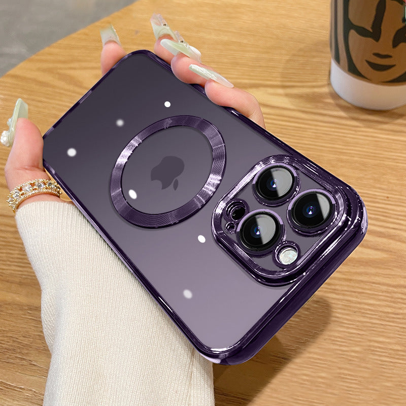 Violet foncé Coque Magnétique Avec Protection Renforcée Pour iPhone
