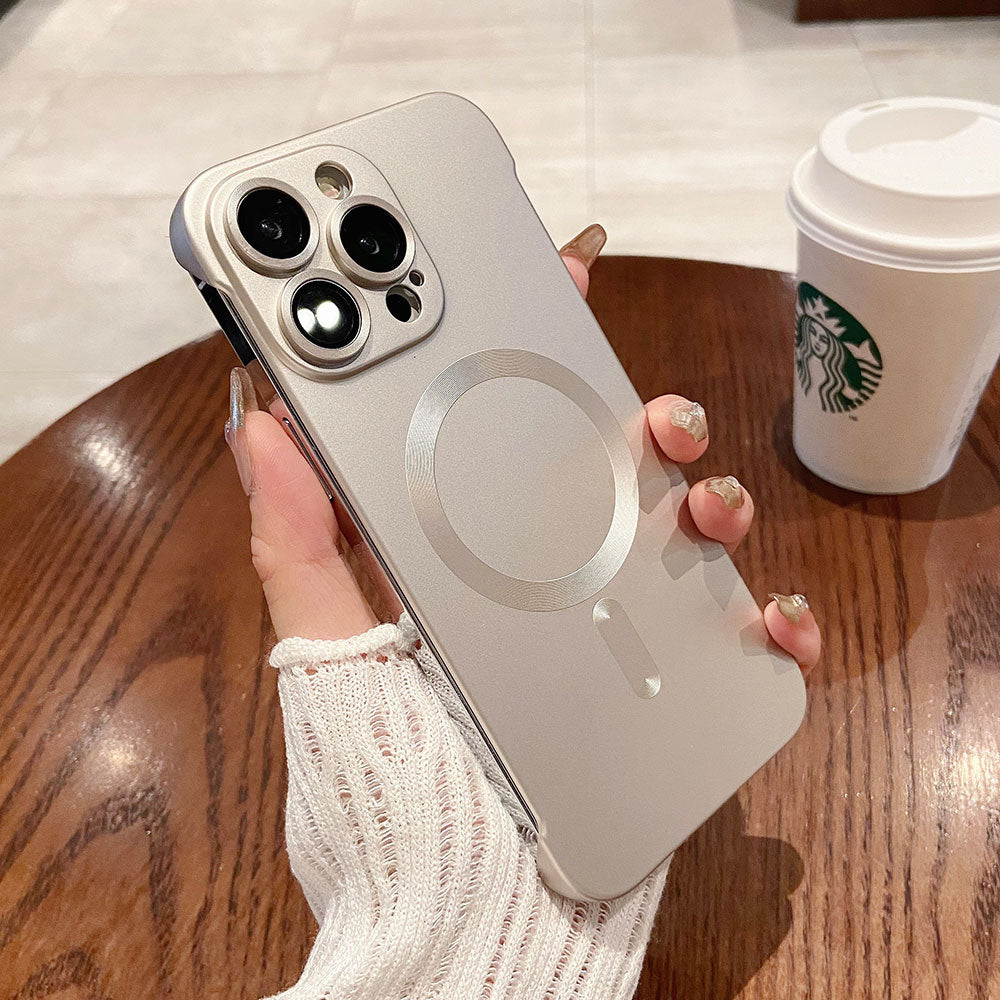 Gold Coque Sans Bordure En Titane Avec Support Pour Iphone