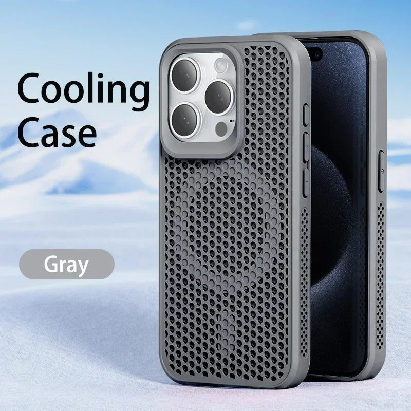 Gray Coque Magnétique Antichoc À Ventilation Optimisée Pour iPhone