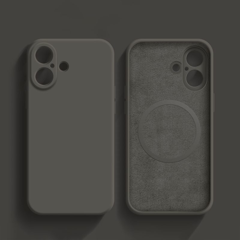 Titanium Gray Coque En Silicone Magnétique Résistante Pour iPhone