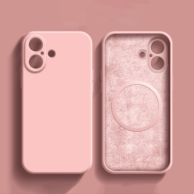 Pink Coque En Silicone Magnétique Résistante Pour iPhone