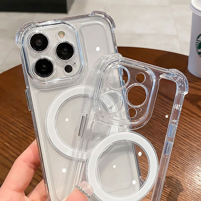 Coque Transparente Magnétique Avec Coins Renforcés Pour iPhone - Image 5