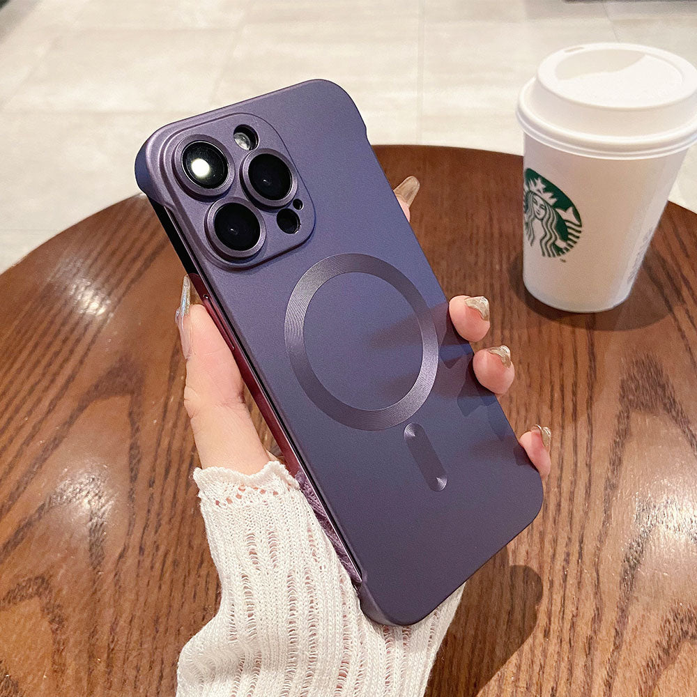 Purple Coque Sans Bordure En Titane Avec Support Pour Iphone