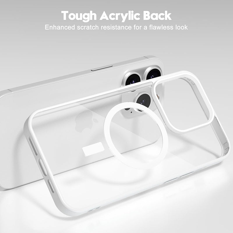 white Coque Magnétique Transparente Antichoc Pour iPhone