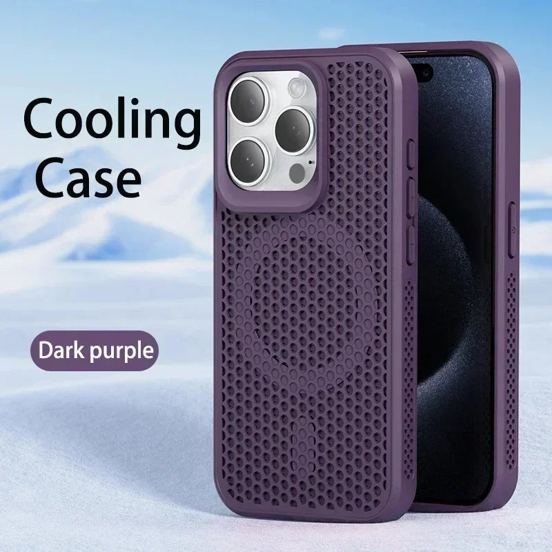Dark Purple Coque Magnétique Antichoc À Ventilation Optimisée Pour iPhone