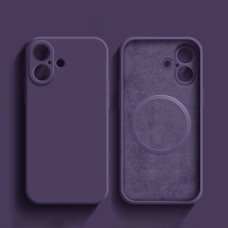 Dark Purple Coque En Silicone Magnétique Résistante Pour iPhone