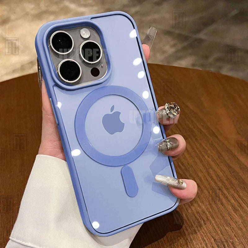 Far Peak Blue Coque Magnétique Transparente Renforcée Pour iPhone