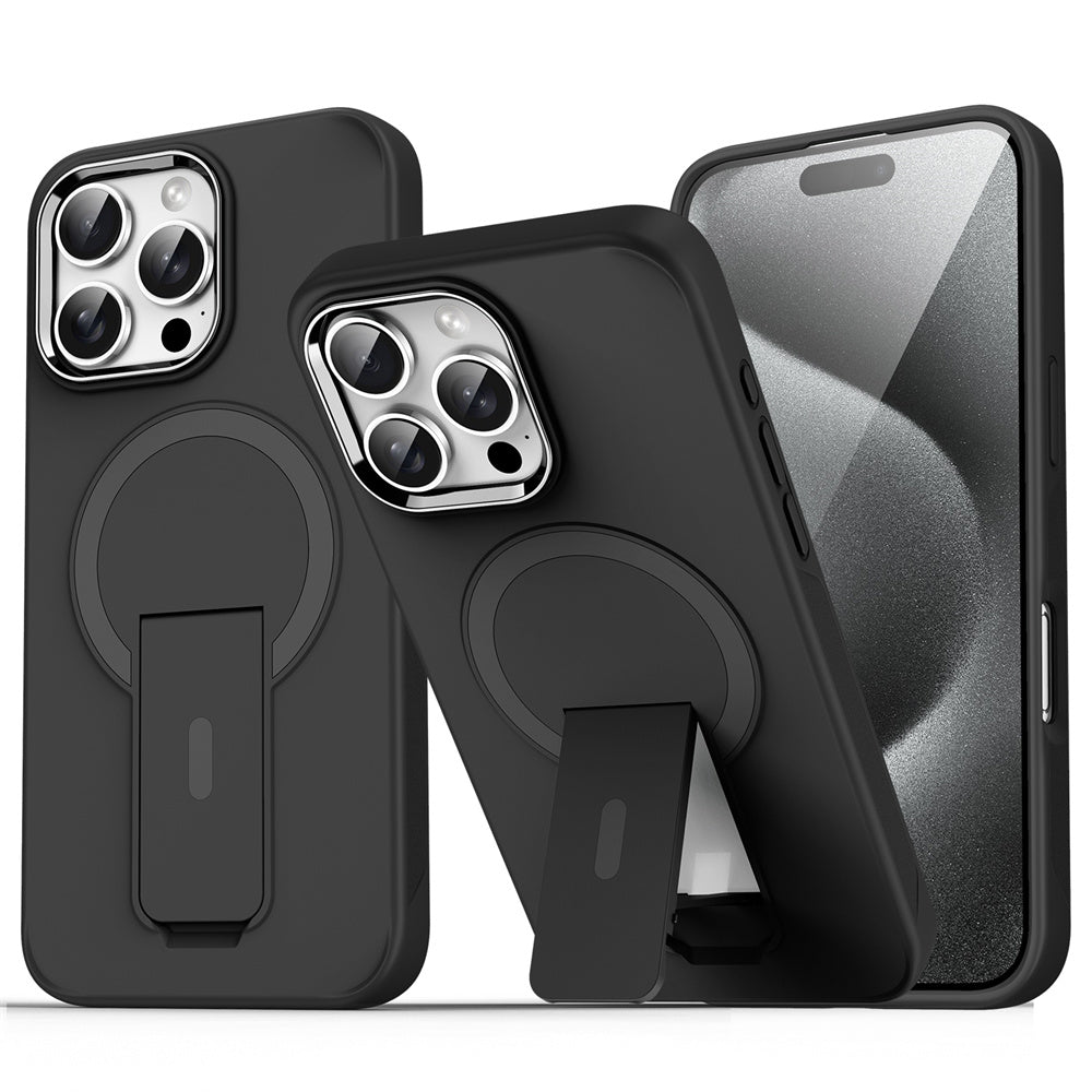 Full Black Coque Magnétique Avec Support Pliable Pour iPhone