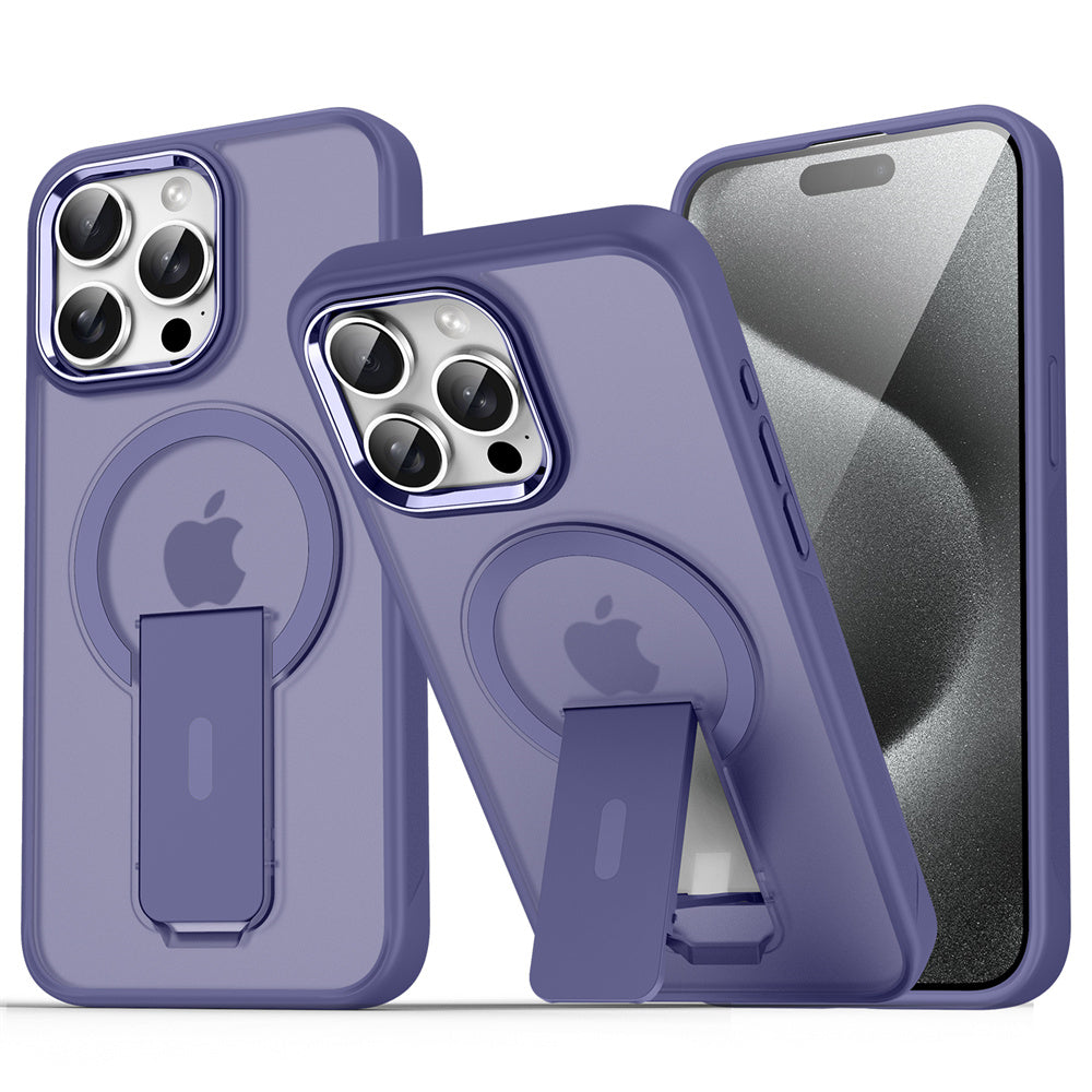Dark Purple Coque Magnétique Avec Support Pliable Pour iPhone