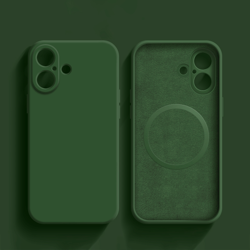 Cangling Green Coque En Silicone Magnétique Résistante Pour iPhone