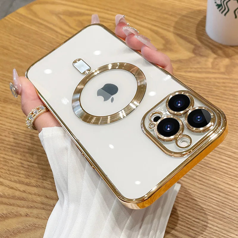 Gold Coque Magnétique Avec Protection Renforcée Pour iPhone