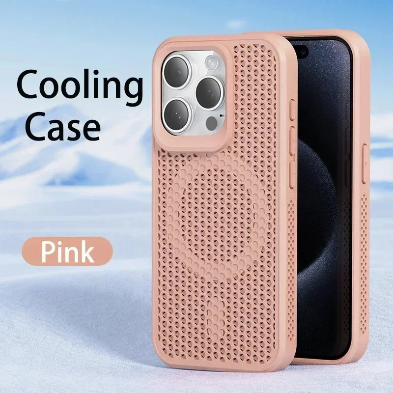 Pink Coque Magnétique Antichoc À Ventilation Optimisée Pour iPhone