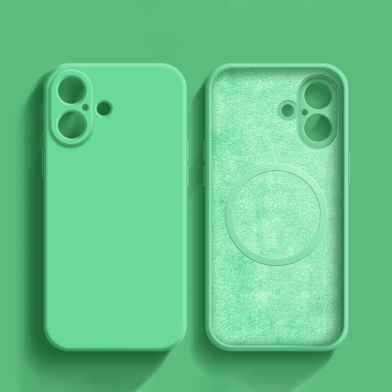 Matcha Green Coque En Silicone Magnétique Résistante Pour iPhone