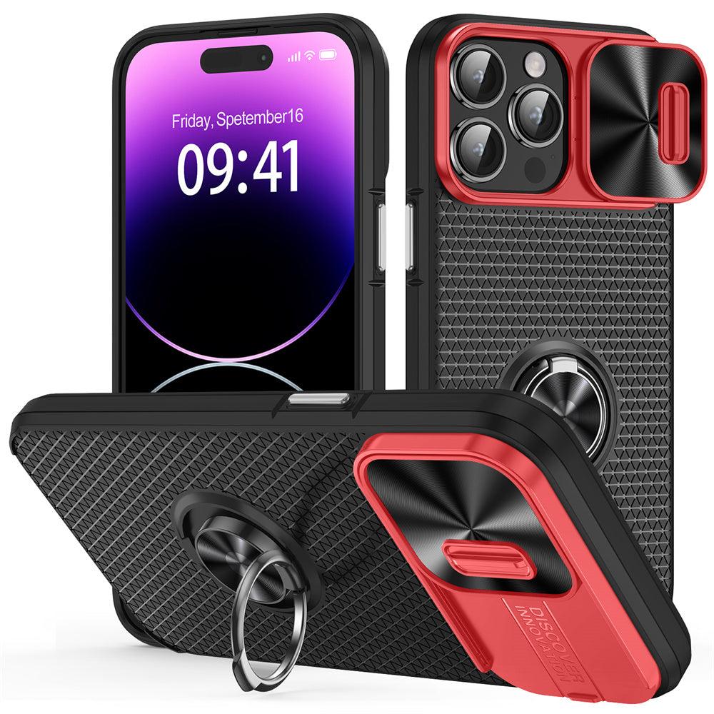 Coque Antichoc Coulissante Avec Anneau de Support 360° pour iPhone 16 Pro Max - Coque Wiqeo 15€-20€, Coque, iPhone 16 Pro Max, Support Wiqeo, Déstockeur de Coques Pour iPhone