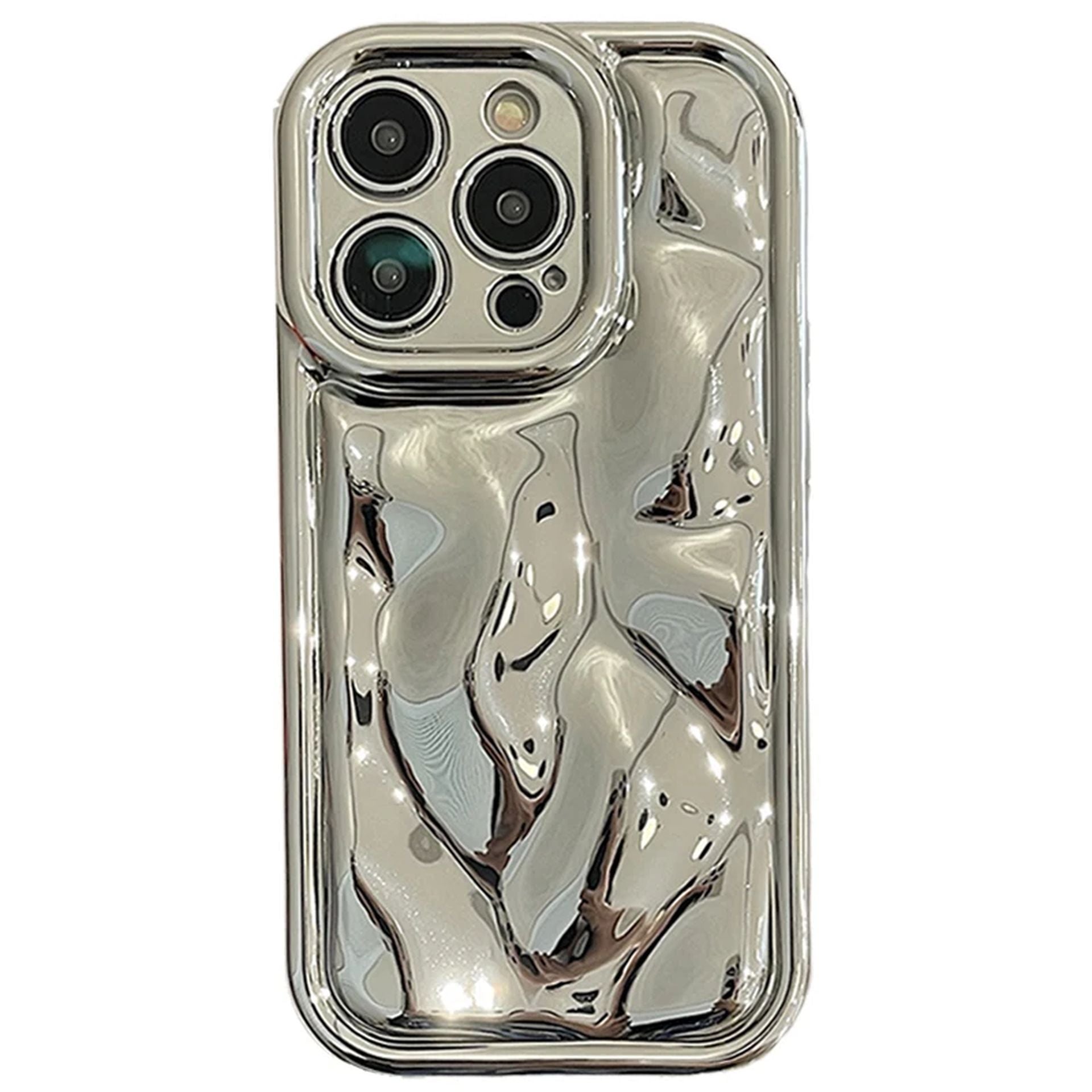 Coque Antichoc en Métal Miroitant avec Design Élégant pour iPhone 13 - Argent