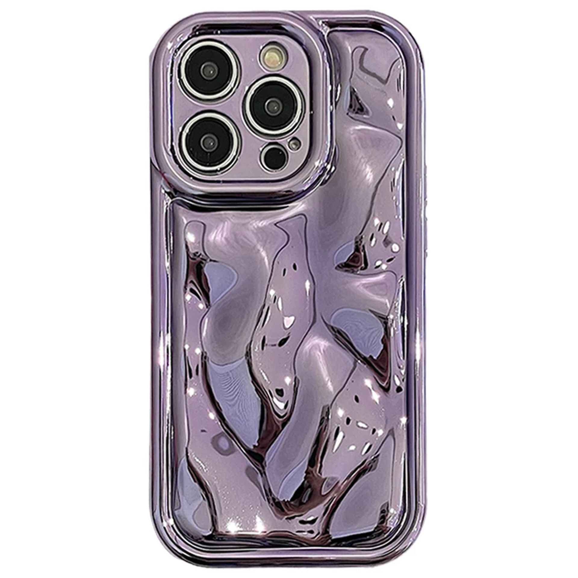 Coque Antichoc en Métal Miroitant avec Design Élégant pour iPhone 14 Plus - Violet
