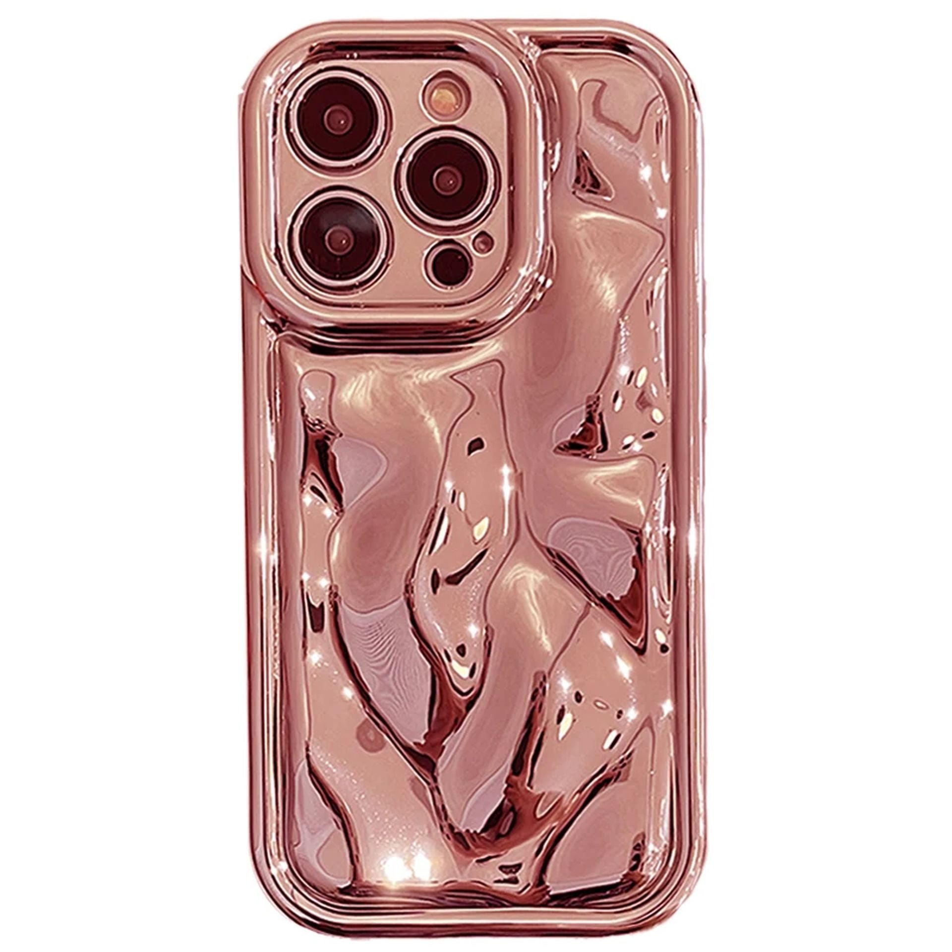Coque Antichoc en Métal Miroitant avec Design Élégant pour iPhone 14 Pro Max - Rose