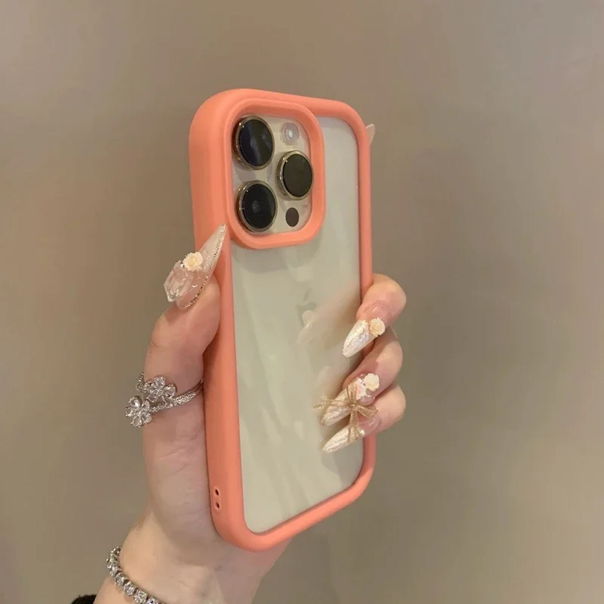 Coque Antichoc Transparente Élégante et Durable pour iPhone 13 - Rose