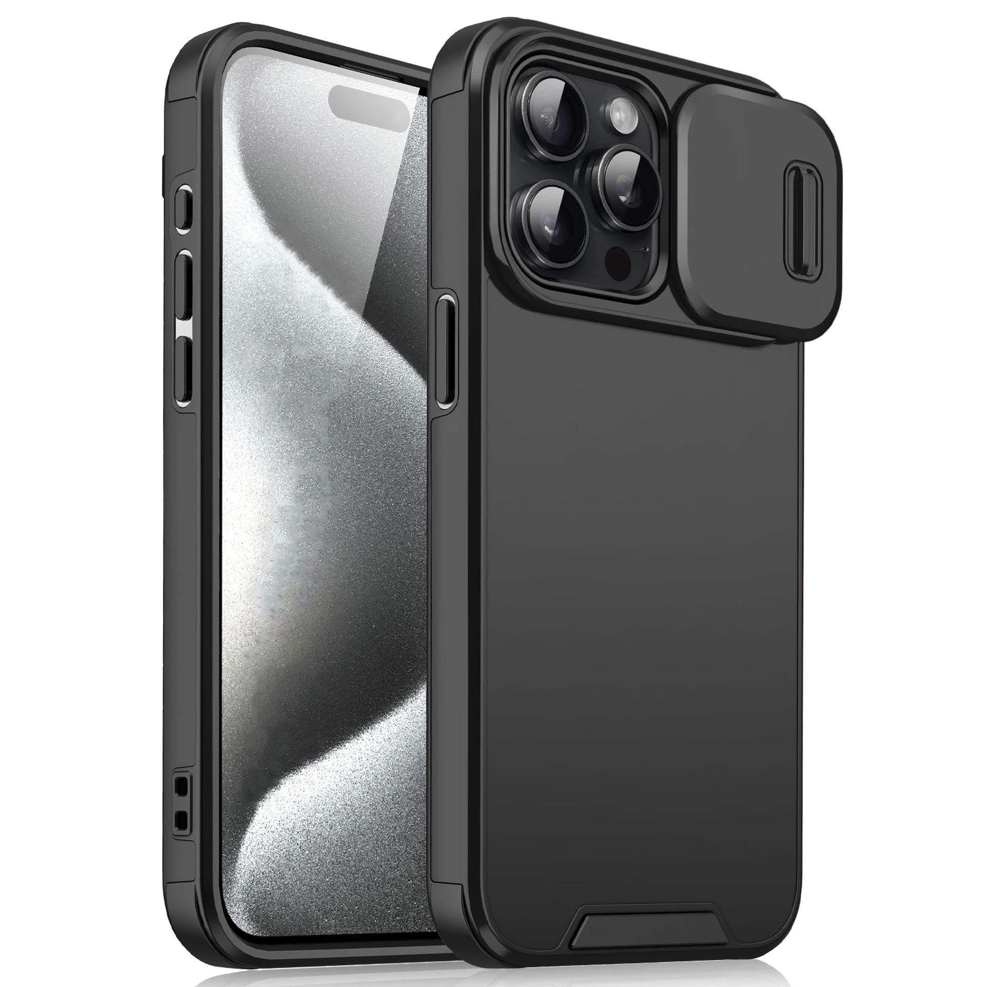 Coque Antisalissure Matelassée Confortable 360 Protection pour iPhone 15 Plus - Noir