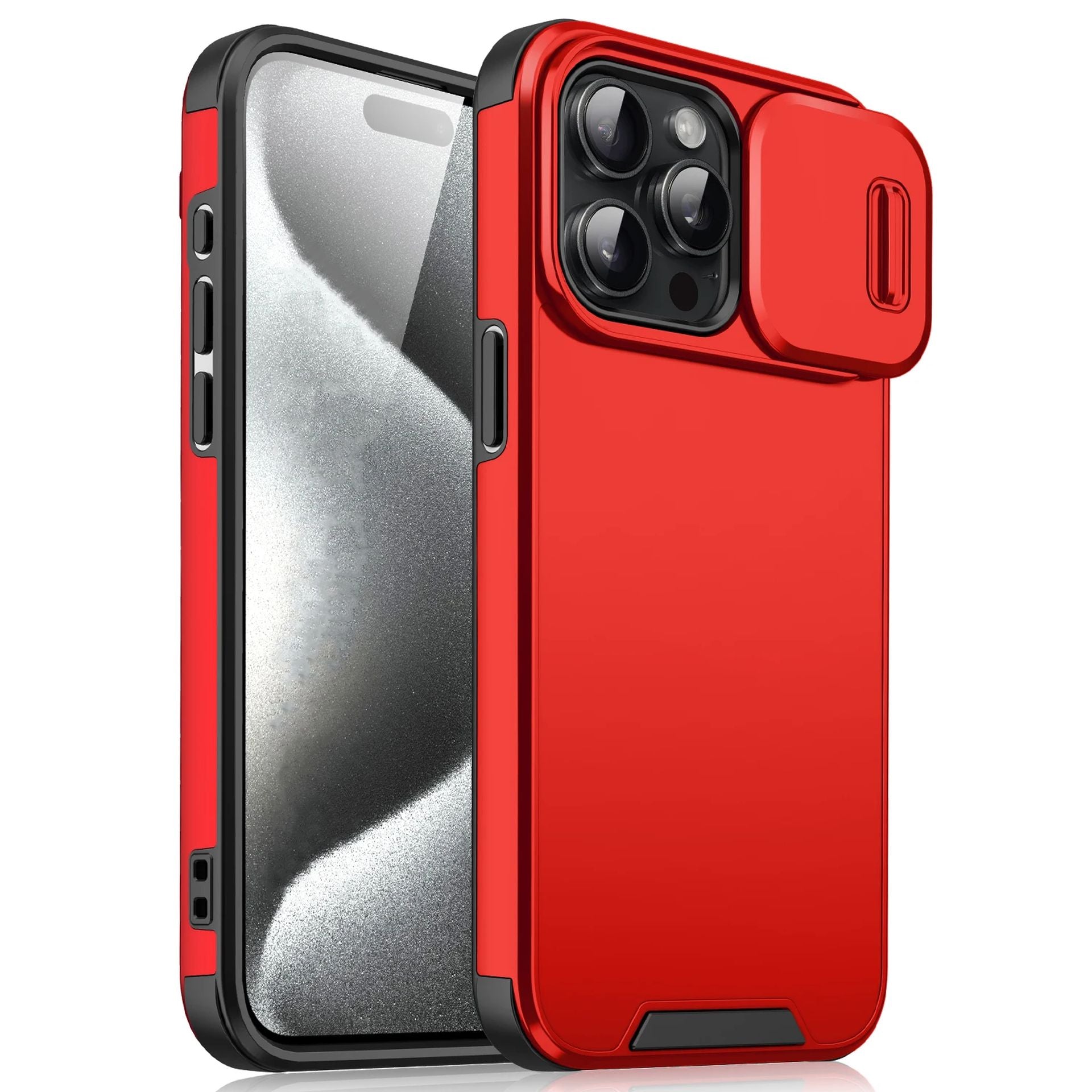 Coque Antisalissure Matelassée Confortable 360 Protection pour iPhone 15 Plus - Rouge