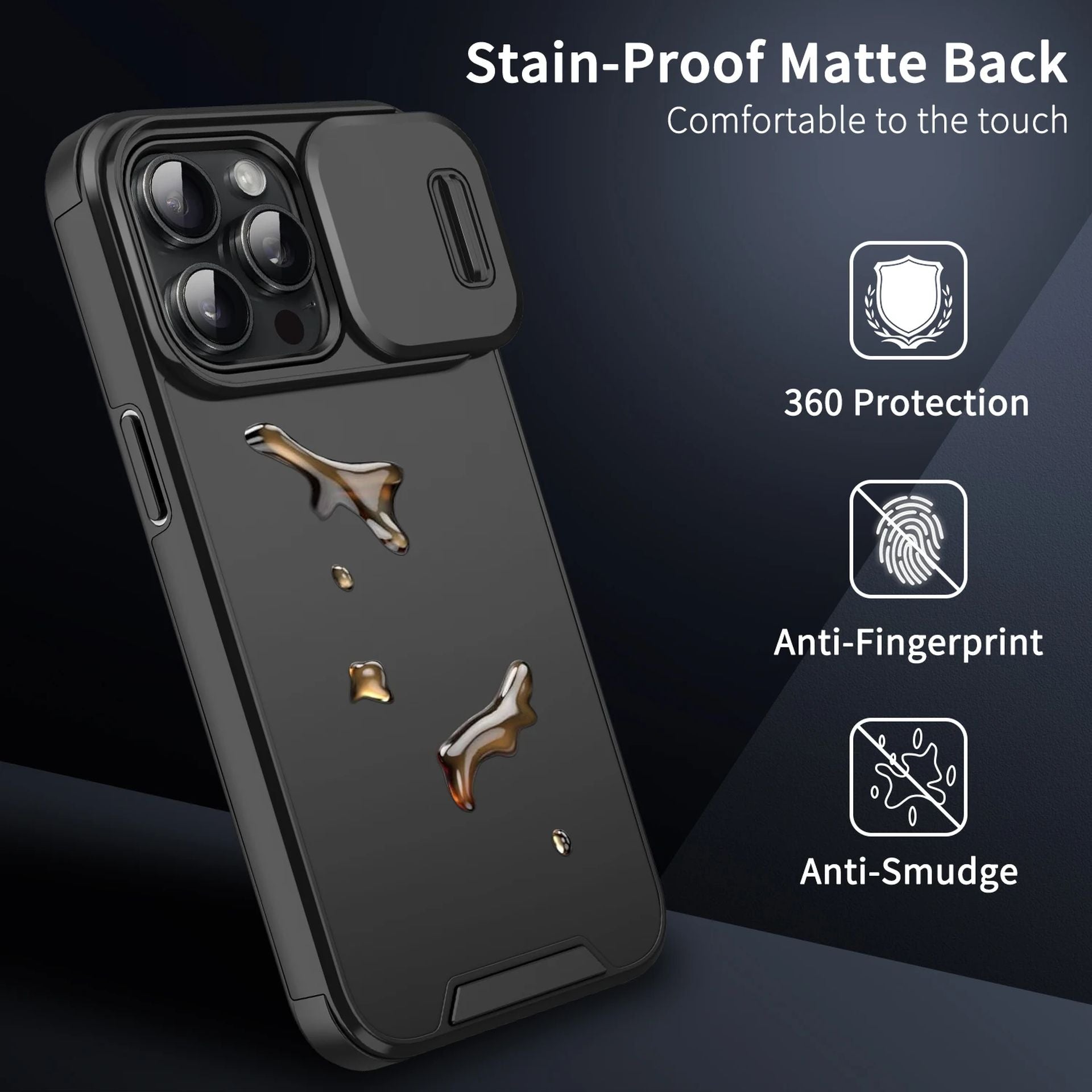 Coque Antisalissure Matelassée Confortable 360 Protection pour iPhone 16 Pro