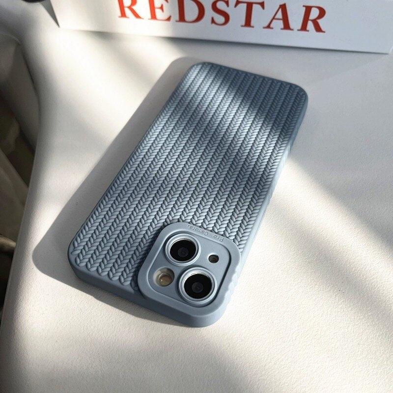 Coque Aspect Tissé Minimale pour iPhone 16 Pro Max