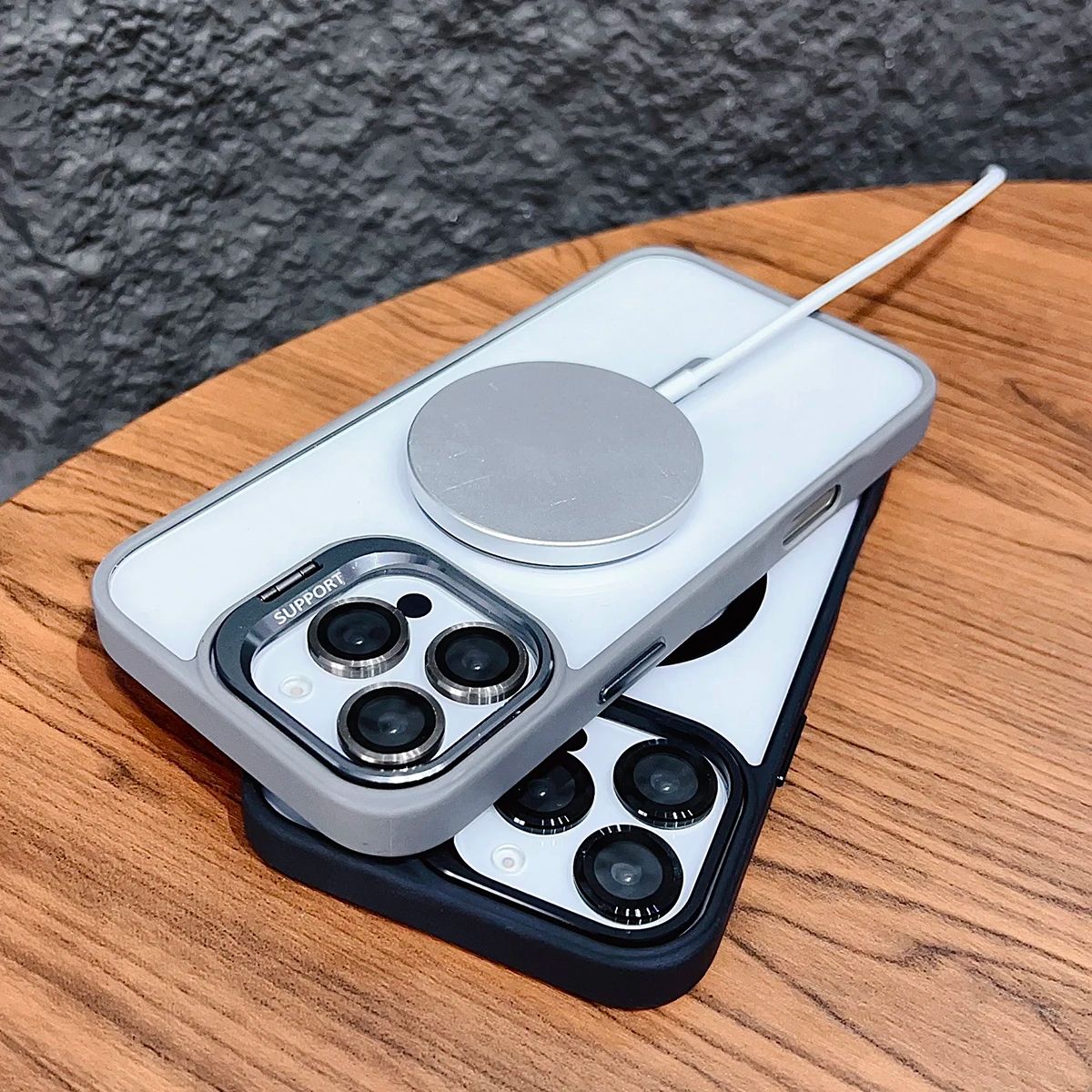 Coque avec Anneau Support et Protection Objectif pour iPhone 14 Pro Max