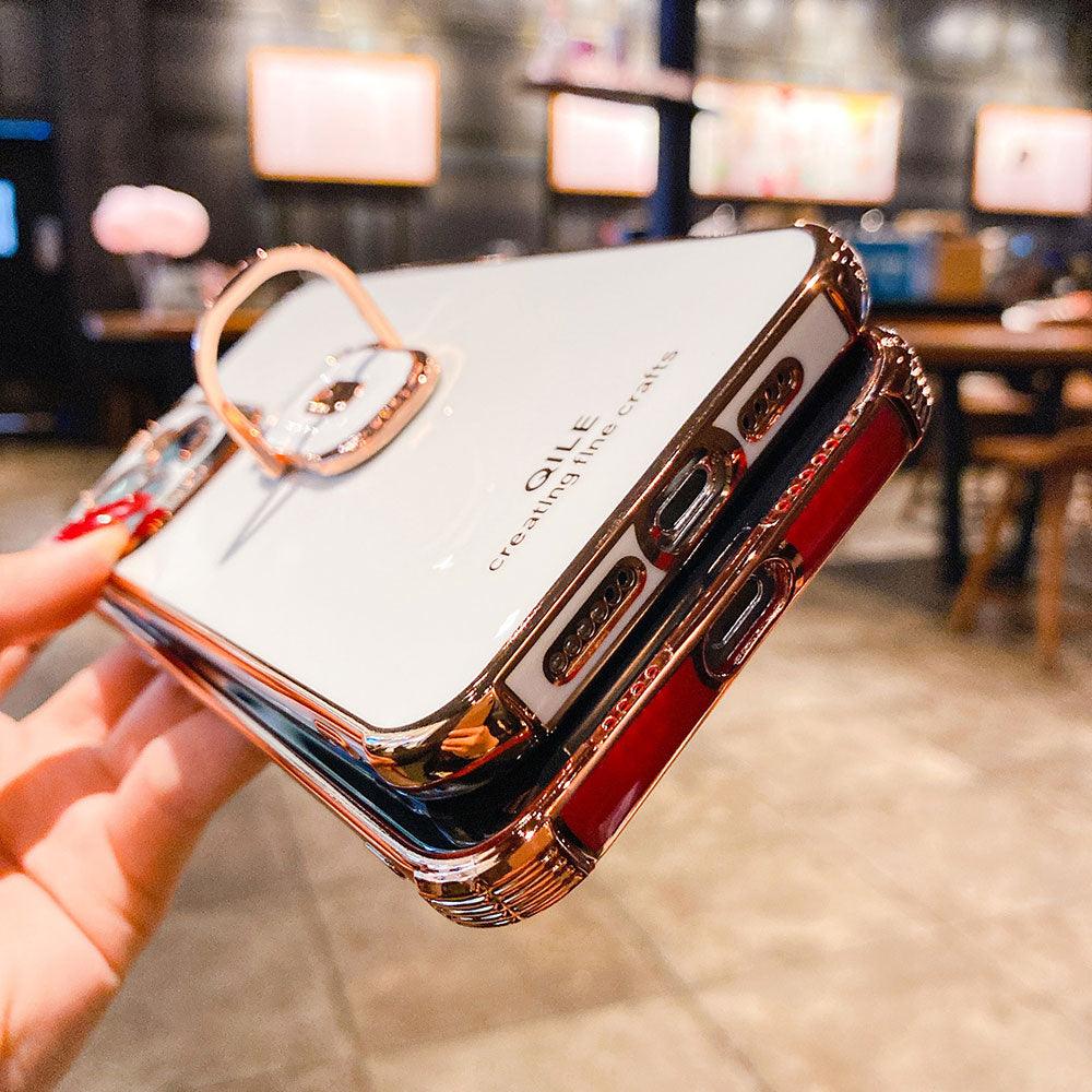 Coque de Luxe Galvanisée avec Anneau de Support pour iPhone 16 Pro Max