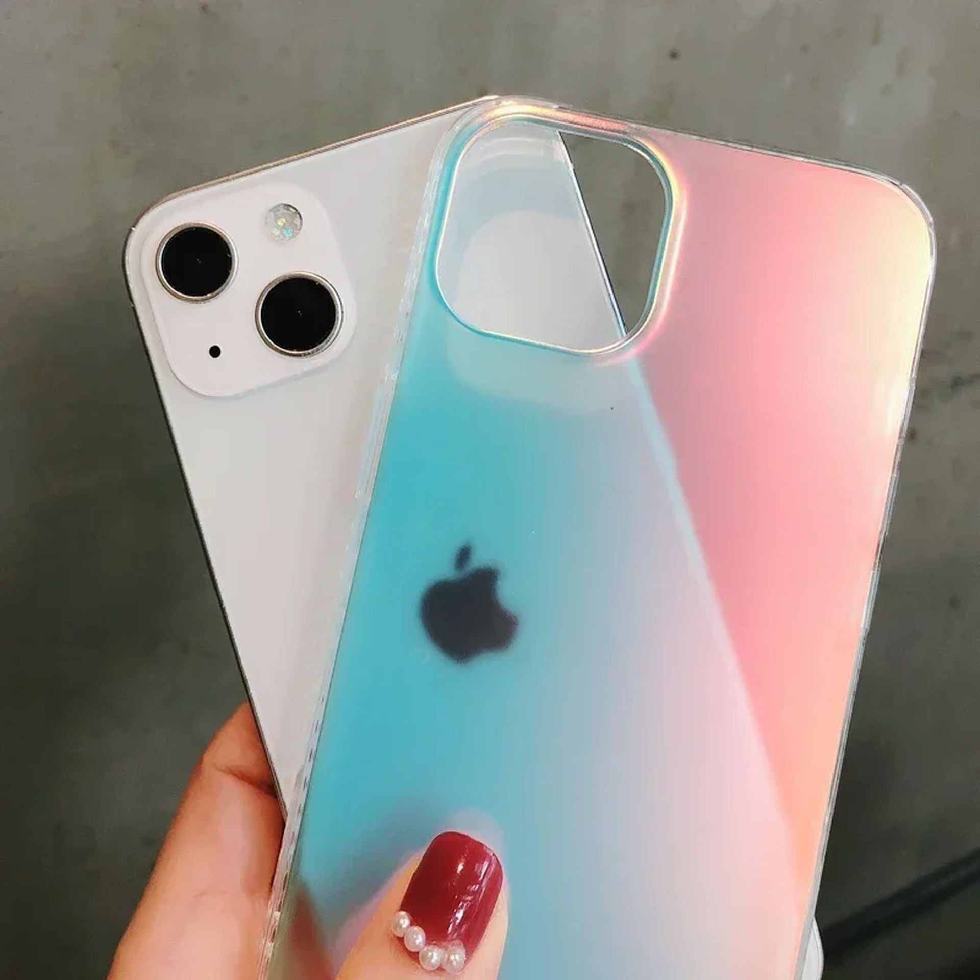 Coque Dégradée Laser Auroral Antichoc pour iPhone 15