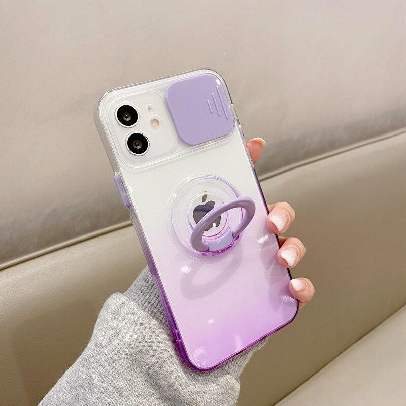 Coque Dégradée Transparente Avec Support et Protection d'objectifs pour iPhone 12 Pro - Coque Wiqeo 10€-15€, Coque, iPhone 12 Pro, Silicone, Support, Transparente Wiqeo, Déstockeur de Coques Pour iPhone