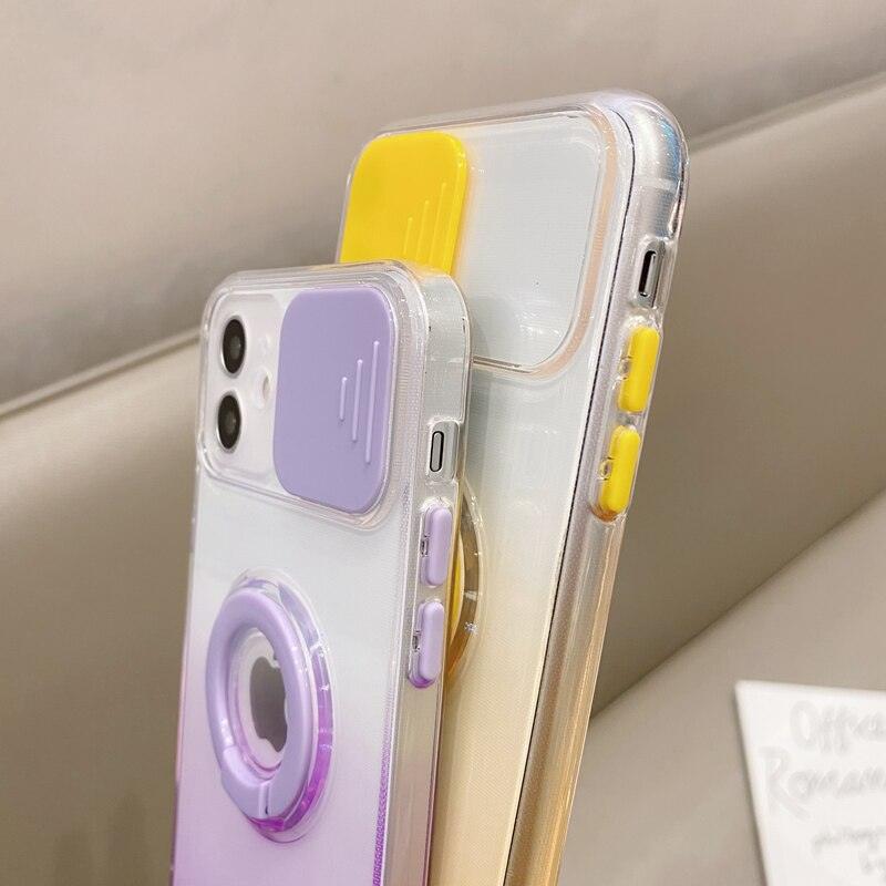 Coque Dégradée Transparente Avec Support et Protection d'objectifs pour iPhone 13 - Coque Wiqeo 10€-15€, Coque, iPhone 13, Silicone, Support, Transparente Wiqeo, Déstockeur de Coques Pour iPhone