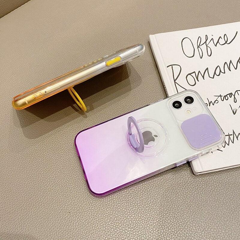 Coque Dégradée Transparente Avec Support et Protection d'objectifs pour iPhone 14 Plus - Coque Wiqeo 10€-15€, Coque, iPhone 14 Plus, Silicone, Support, Transparente Wiqeo, Déstockeur de Coques Pour iPhone