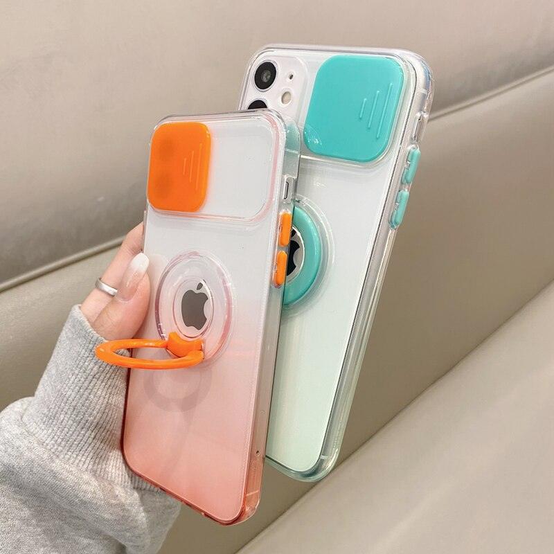 Coque Dégradée Transparente Avec Support et Protection d'objectifs pour iPhone 15 - Coque Wiqeo 10€-15€, Coque, iPhone 15, Silicone, Support, Transparente Wiqeo, Déstockeur de Coques Pour iPhone