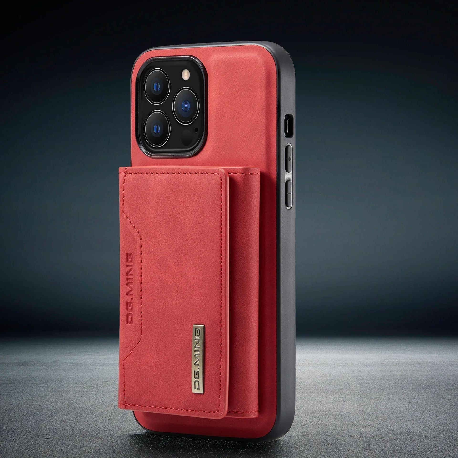 Coque En Cuir Magnétique 2 En 1 Avec Poche Amovible pour iPhone 13 - Rouge
