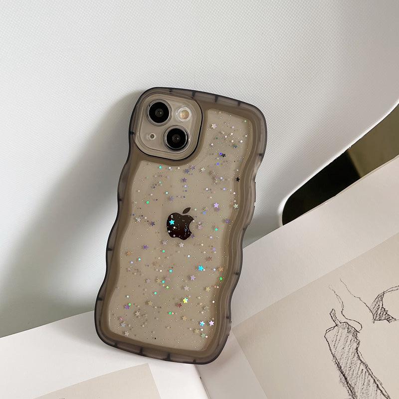 Coque en Vagues Transparente pour iPhone 16 Pro - Coque Wiqeo 10€-15€, Coque, iPhone 16 Pro, Scintillante, Silicone, Transparente Wiqeo, Déstockeur de Coques Pour iPhone