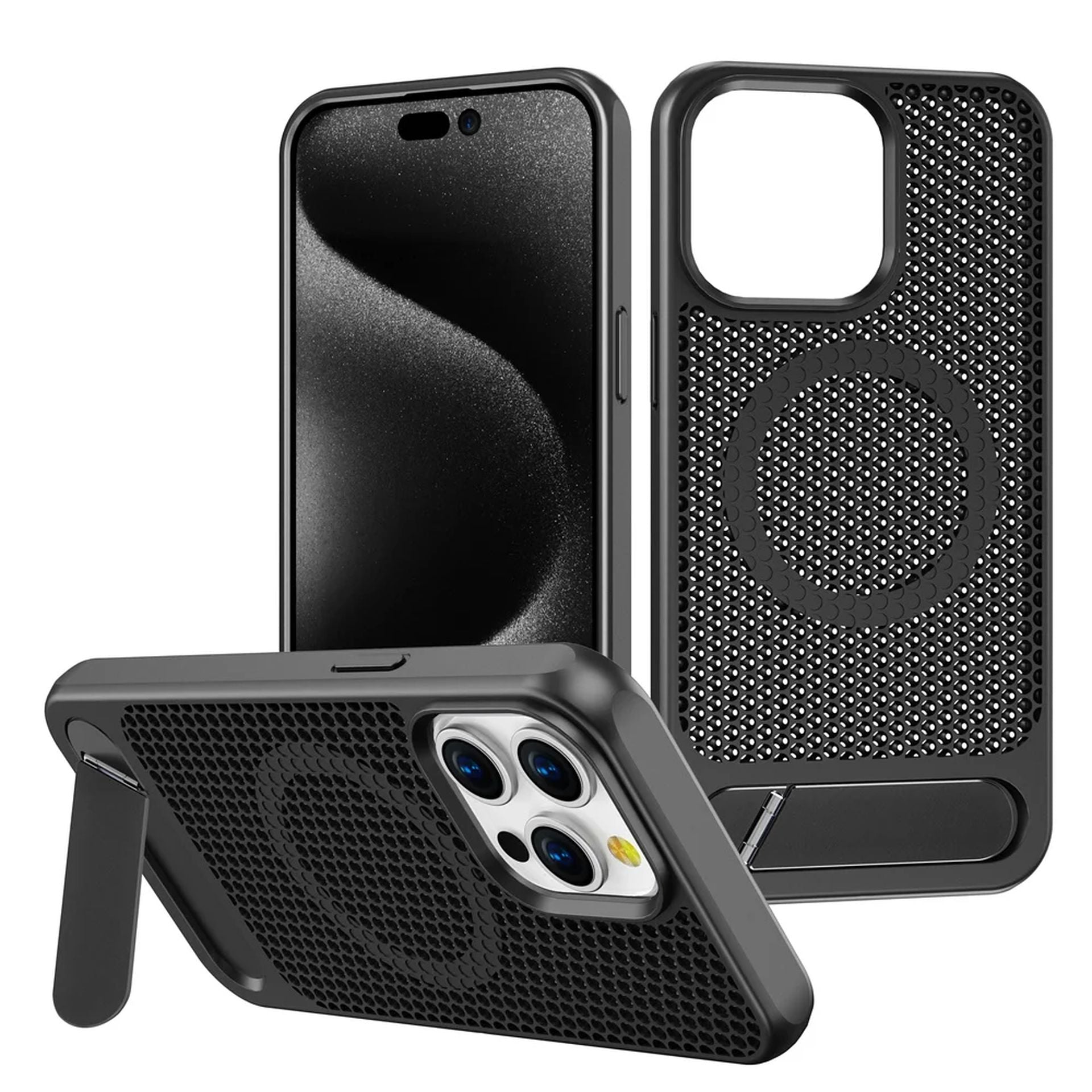 Coque Magnétique Antichoc Avec Dissipation Thermique pour iPhone 14 Pro Max - Noir
