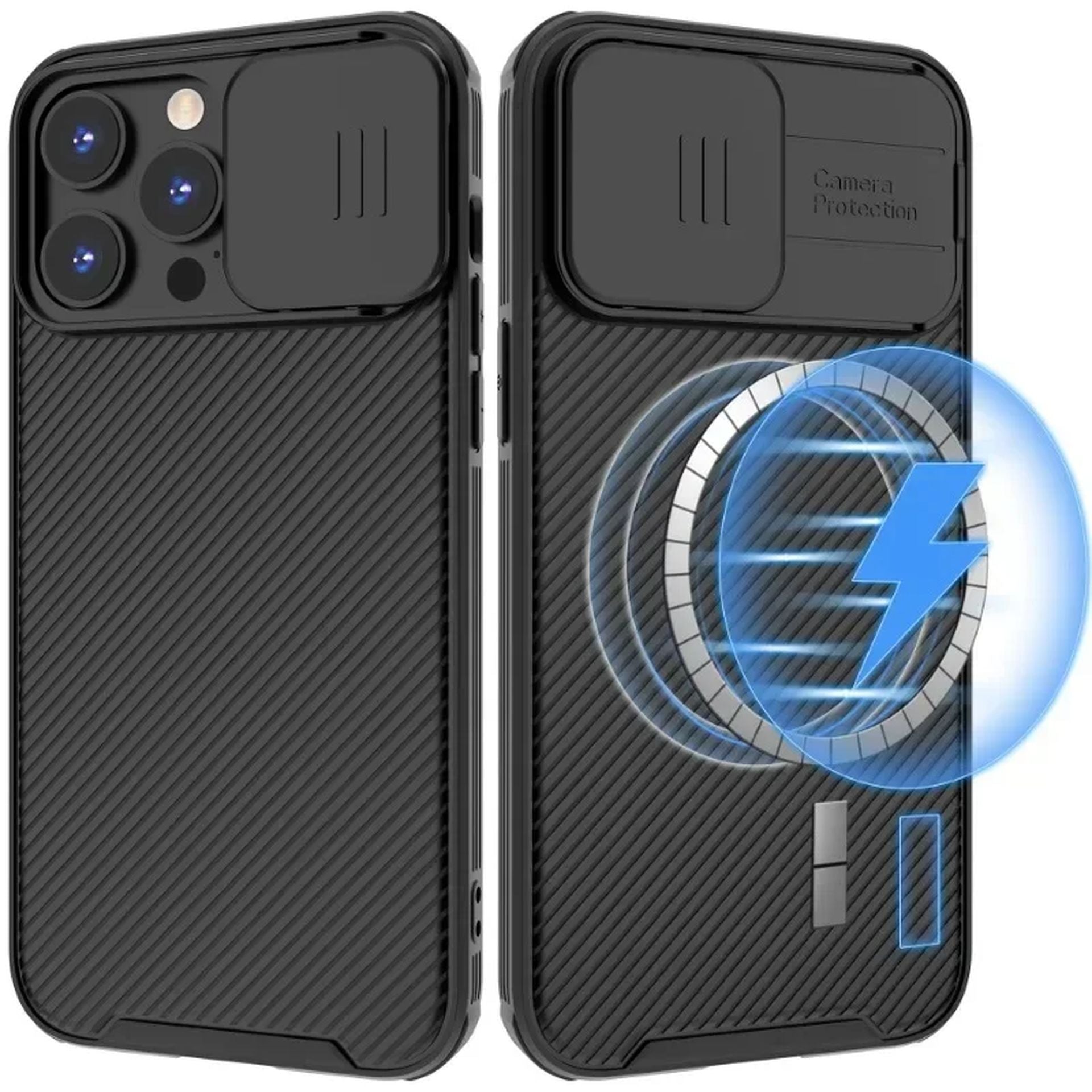 Coque Magnétique avec Protection d'Objectif Coulissante pour iPhone 16 Pro