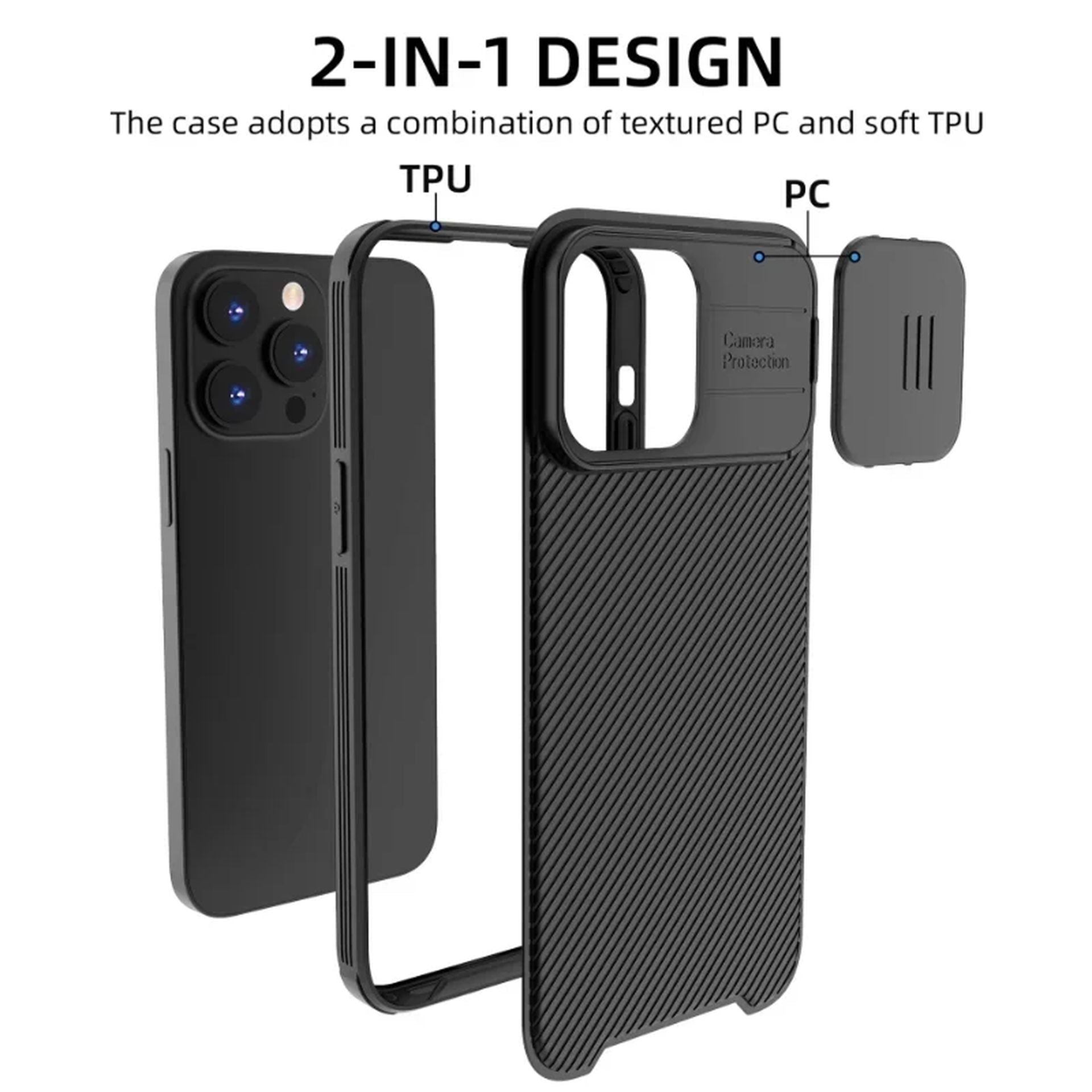 Coque Magnétique avec Protection d'Objectif Coulissante pour iPhone 16 Pro