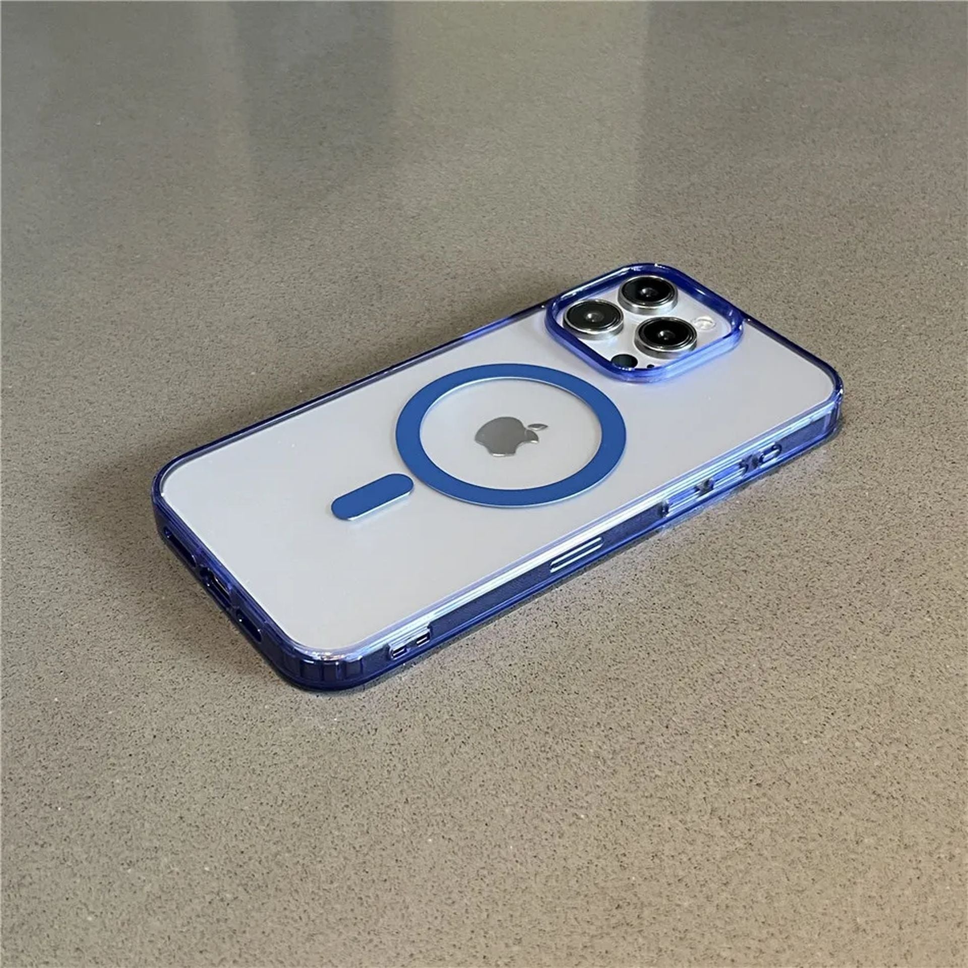 Coque Magnétique Transparente Antichoc pour iPhone 14 Pro Max - Bleu