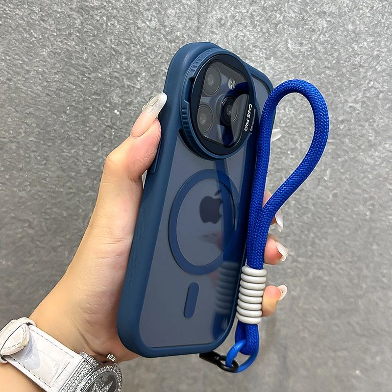 Coque Magnétique Transparente avec Protection d'Objectifs pour iPhone 15 Plus - Bleu