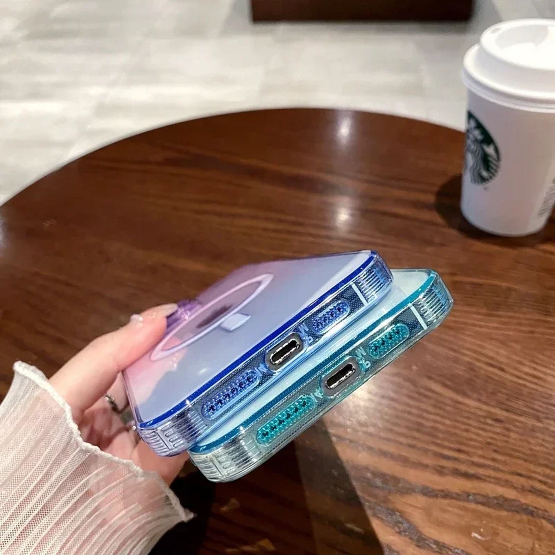 Coque Magnétique Transparente Souple Design Dégradé Élégant pour iPhone 14 Plus