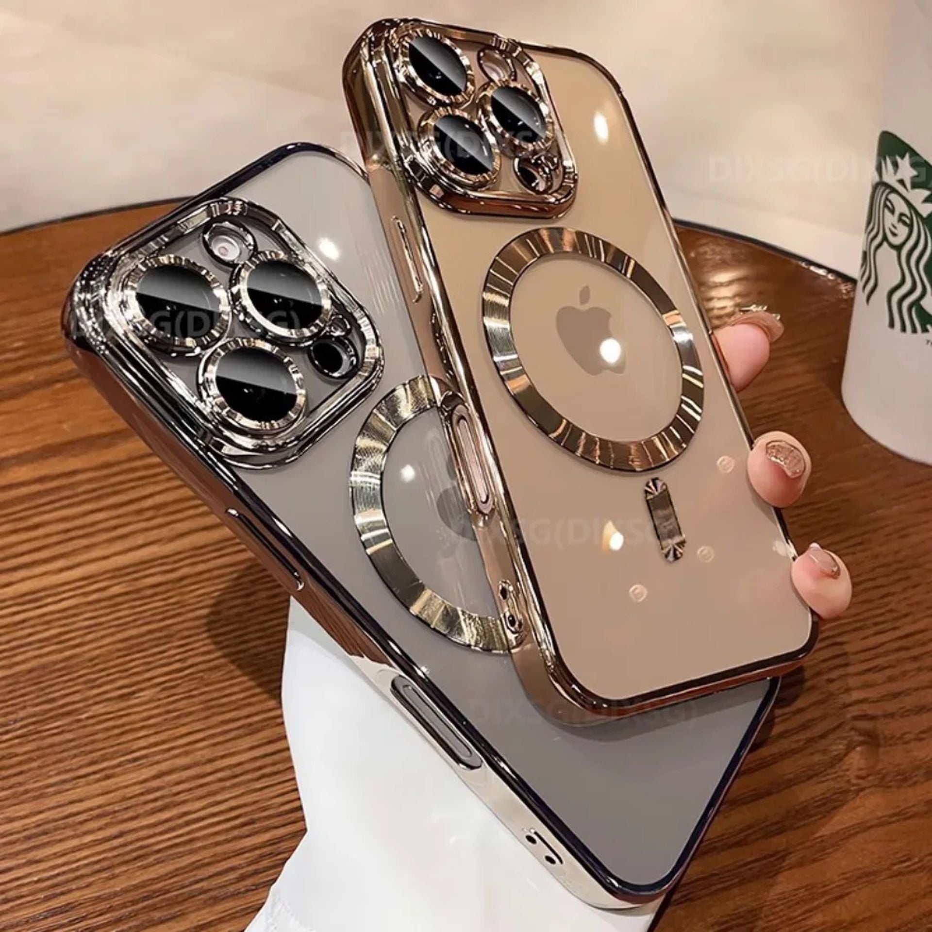 Coque Magnique Transparent Avec Anneau de Protection pour iPhone 13