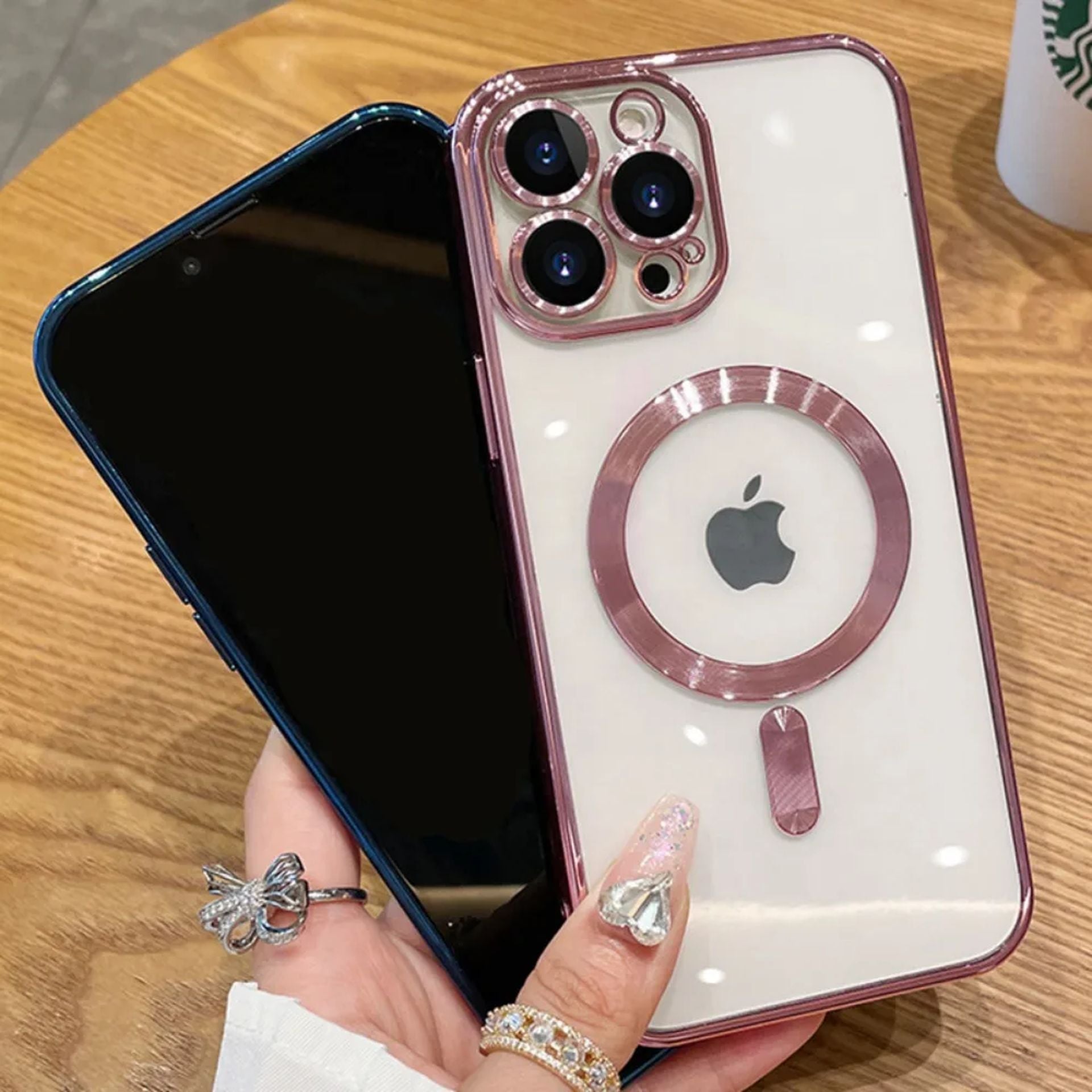 Coque Magnique Transparent Avec Anneau de Protection pour iPhone 14 Pro Max